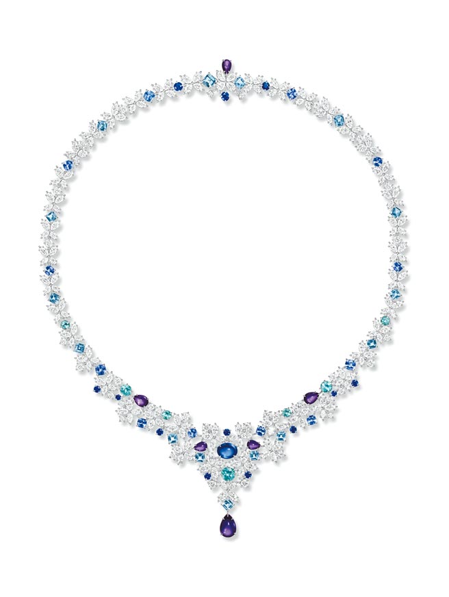 海瑞温斯顿Marvelous Creations顶级珠宝系列的Purple Marquesa项炼。（Harry Winston提供）