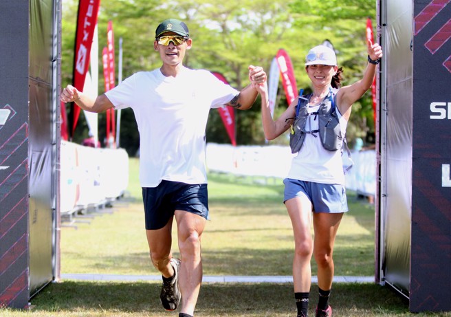 森田京子（右）在2022 XTERRA Taiwan 14公里越野组顺利完赛。（XTERRA Taiwan提供）
