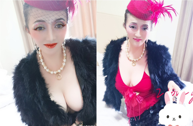 如今秦虹年过半百，脸蛋被疑整过头，仍穿着清凉在演出。(取材自秦虹演员微博)