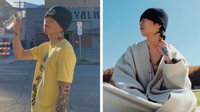 禹元材银行帐户刺青引粉丝不断匯款。(图/翻摄自IG@ munchinthepool)
