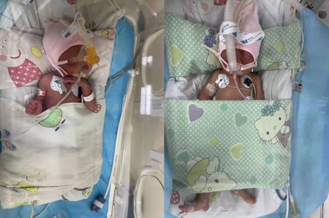 在大陸一對父母，太太懷孕僅6個多月就早產，兩個孩子一出生就罹患新生兒呼吸窘迫綜合症、新生兒敗血症、呼吸衰竭等多種疾病，兩人為了治療孩子已花費約新台幣135萬，還欠下約新台幣93萬的債務，逼得他們必須放棄其中一個孩子。（圖／翻攝自微公益微博）