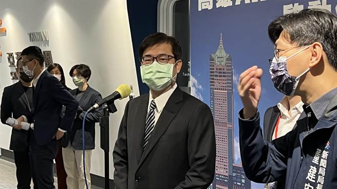 高雄市長陳其邁表示，今天確診＋1。（柯宗緯攝）