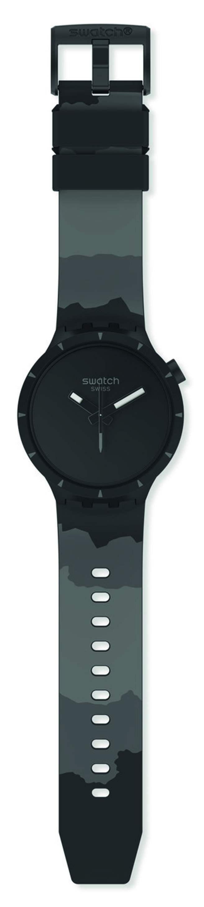 SWATCH BIG BOLD BIOCERAMIC BASALT玄武岩錶徑47mm，4250元。（SWATCH 提供）