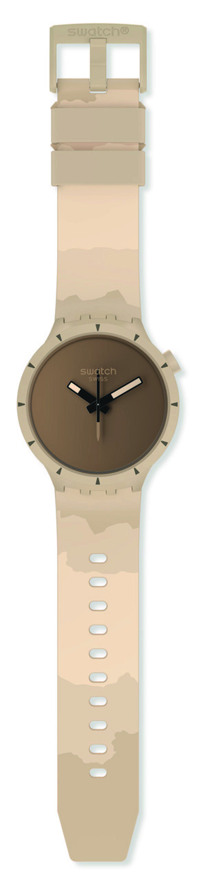 SWATCH BIG BOLD BIOCERAMIC DESERT沙漠錶徑47mm，4250元。（SWATCH提供）