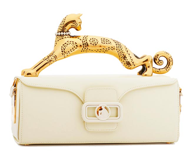 LANVIN白色猫手把镶钻铅笔包，20万元。（LANVIN提供）
