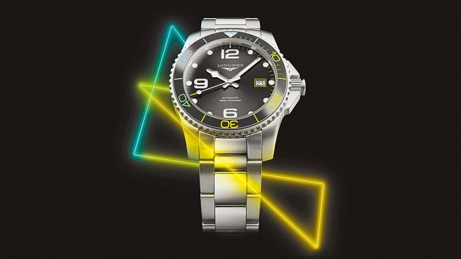 浪琴表赞助大英国协运动会推出HydroConquest深海征服者系列纪念表，6万2200元。（Longines提供）