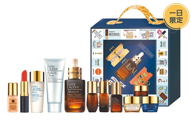 新光三越3月31日限定雅诗兰黛美妆富翁组，41折3980元。（新光三越提供）