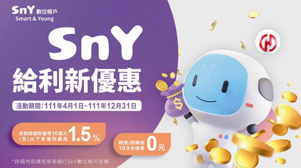 華銀SnY開戶享優利 刷卡最高享20％現金回饋 - 財經