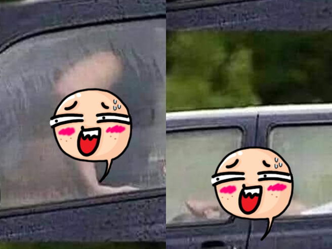 網友日前在墾丁休息站發現一對男女受困車內，當時車內溫度高，窗戶都是霧氣，男女則脫光衣服散熱，女子表情痛苦、似乎缺氧，男子還幫她人工呼吸。（翻攝自臉書「爆廢公社」）