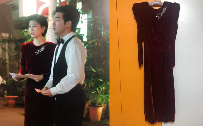 网友妈妈追完《华灯初上》后，从衣柜拿出一件和剧服一模一样的洋装。(图／翻摄自脸书爆废公社)