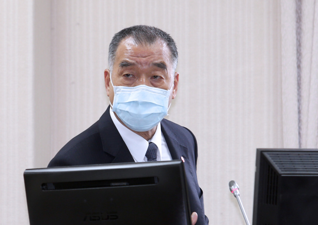 國防部長邱國正31日在立法院報告並備詢。（黃世麒攝）