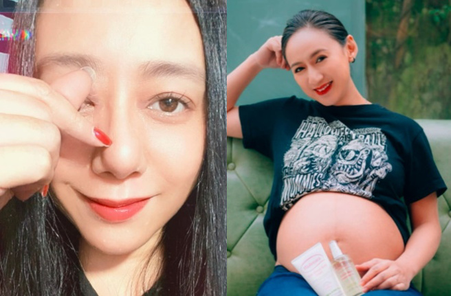 高蕾雅(右)喜获麟儿，大姊高慧君(左)兴奋地抢先报喜讯。（图／取自两人脸书）