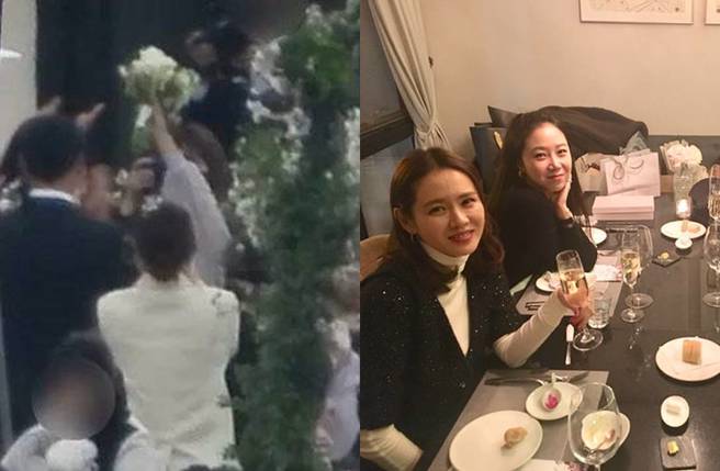 孔曉振接到捧花。(圖／取自推特)