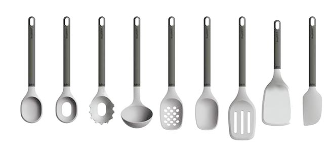 LEO雾灰色系的厨房小五金，时尚厨房必备美型小物。（旺代企业提供）