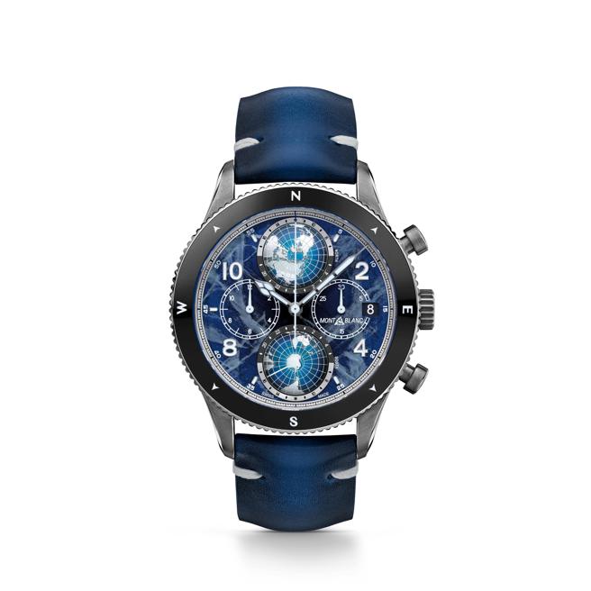 万宝龙1858系列Geosphere世界时间计时「零氧」限量表，约27万3300元。全球限量290只。（Montblanc提供）