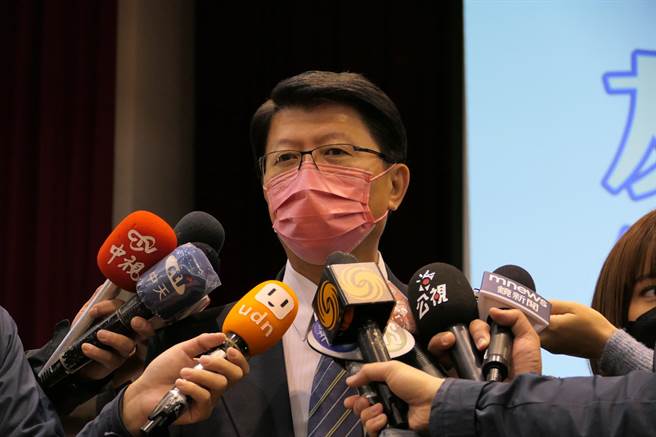 國民黨台南市長參選人謝龍介也出席同場記者會。（趙婉淳攝）