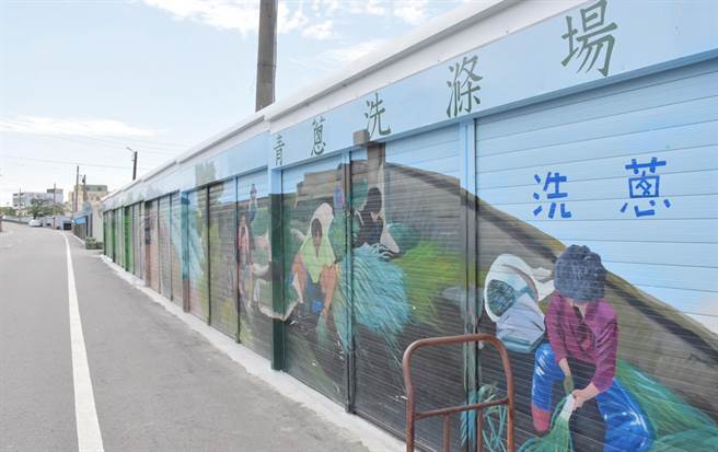 大甲区文曲里特有的青葱洗涤场，透过农委会补助改建后，未来期能吸引更多消费者前来採购与观光。（陈世宗摄）