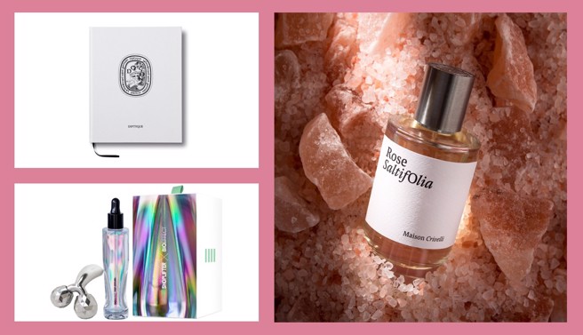 微风信义引进保养与香氛系列组，分别有微风独家diptyque 2022限量蒂姆沃克杜桑摄影集(左上)、BIOEFFECT璀璨极光限定版(左下)、SELECT Maison Crivelli千盐玫瑰淡香精(右图)，为自己与妈咪找到最合适的味道。(图：微风提供)

