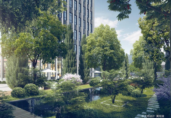 忆声智匯科技园区呈现出科技森林感。图／业者提供