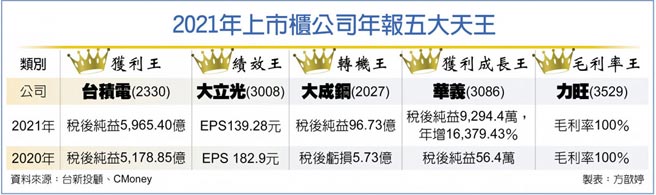 2021年上市柜公司年报五大天王