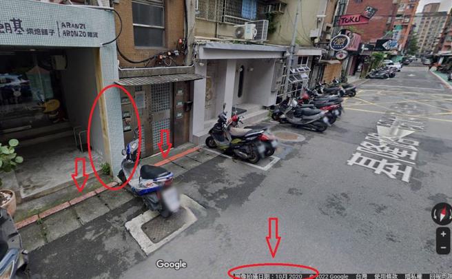 網友搜出街景地圖的畫面，2020年該路段一直都是紅線。（圖／翻攝自爆料公社App）