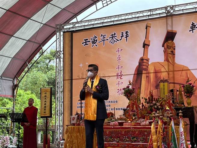 国民党副主席连胜文3日担任轩辕黄帝拜祖大典主拜官。（陈梦茹摄）