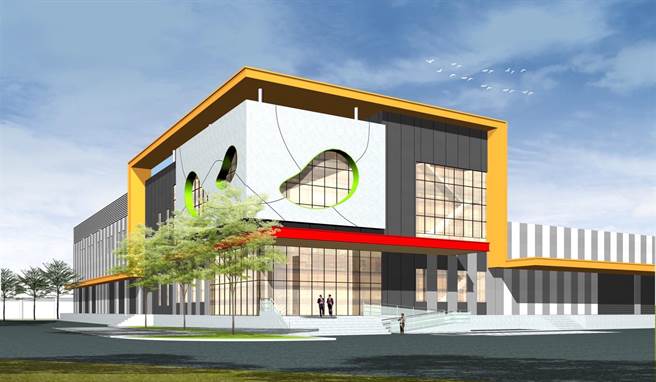 玉井农产加工及冷链物流中心拚2024年启用，目前设计的外墙造型採用芒果开口轮廓。（台南市政府提供／张毓翎台南传真）