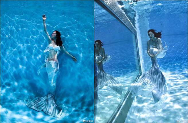 董璇绝美扮美人鱼。（图／取材自董璇微博）