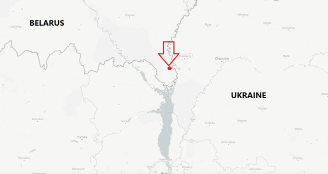 俄军BMD-2酒驾事故地点。(图/Беларускі Гаюн)