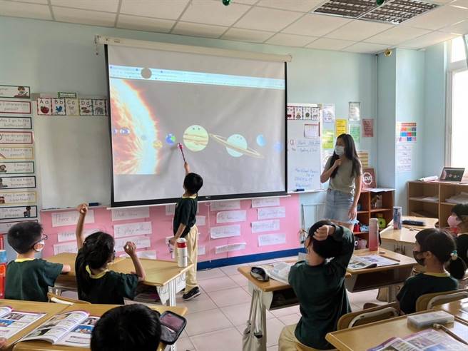 华艺附小美语课程「认识太阳系」。（校方提供）