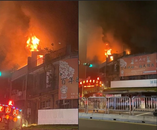 北市萬華區環河南路火警，警消獲報後撲滅火勢，並無人員受傷。。（翻攝我是萬華人社團）