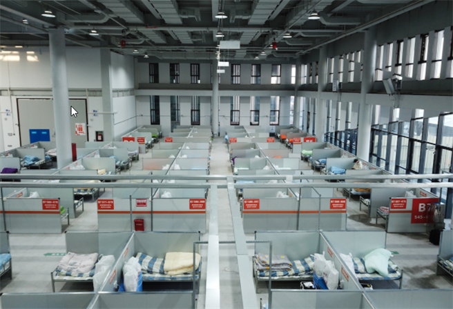 上海崇明花博園方艙也已建造完成，將投入交由援滬醫療團隊進駐。（新華社）