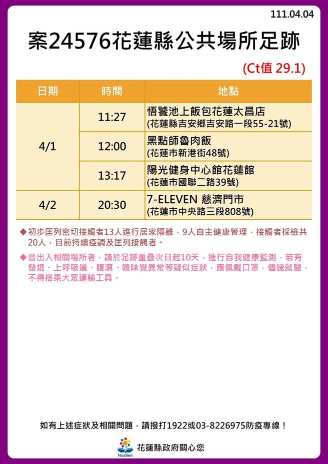 案24576足迹。（花莲县政府提供／罗亦晽花莲传真）