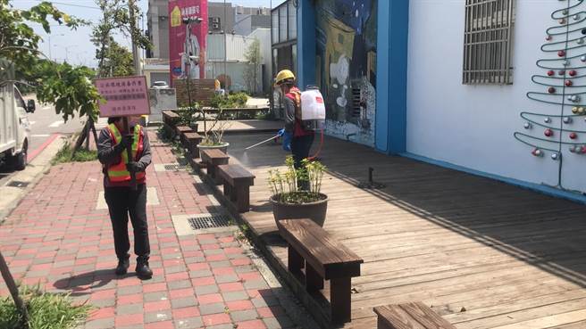 19岁基隆女科大学生确诊前4日曾到台中市梧栖敬拜教会，台中市环保局立即进行清消。（台中市政府提供／冯惠宜台中传真）