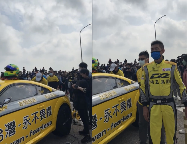 廖老大团队于6日上午10时将于台中风车大道进行打龟号实测，团队在赛前检测车况与赛道。（翻摄廖老大脸书直播）