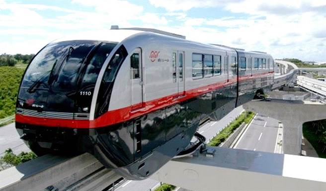 台南捷运拍板决定採用高架单轨型式。图为日本冲绳的高架单轨列车。（交通局提供／洪荣志台南传真）