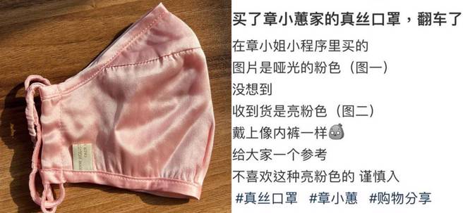 网友爆章小蕙卖得口罩像内裤。(图／取自小红书)