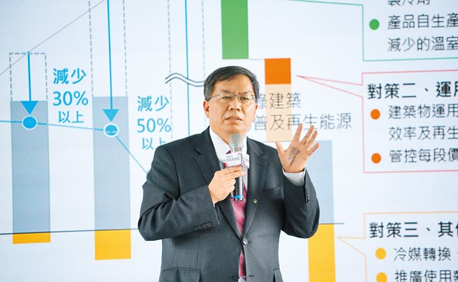 和泰兴业总经理林鸿志分享，该公司和大金空调落实ESG，迈向碳中和的做法和愿景。图／业者提供