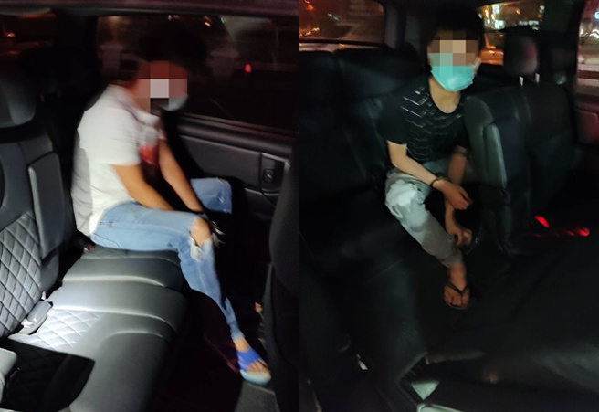 白色轿车驾驶洪男与黑色轿车驾驶周男。（警方提供）