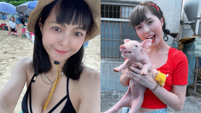 小猪（黄沐妍）近期在IG上晒出比基尼辣照。（图／IG@tystarpiggggg）