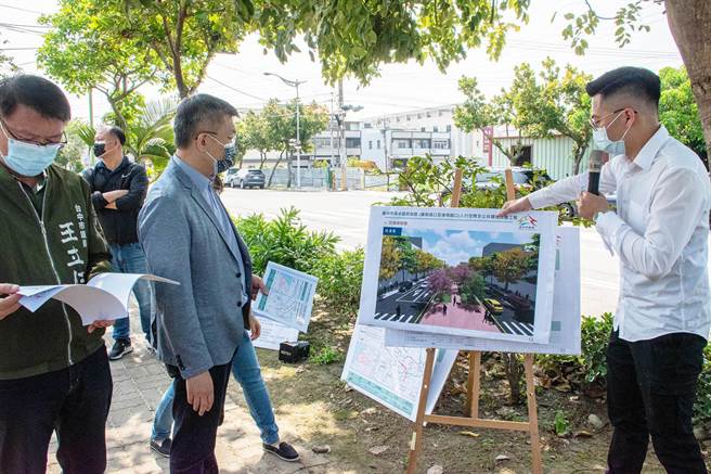 立法院副院长蔡其昌(左二)邀集内政部等单位前往会勘，争取前瞻计画总经费1亿8900万进行路平改善，确保当地行车及行人安全。（蔡其昌服务处提供）