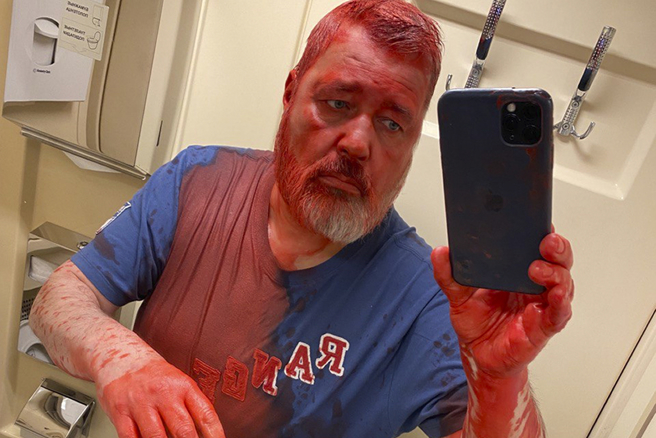 俄罗斯媒体人、诺贝尔和平奖得主穆拉托夫（Dmitry Muratov）。(图/美联社)  
