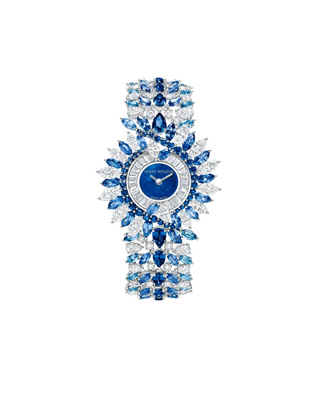 海瑞温斯顿Marvelous Creations顶级珠宝系列Blue Python蓝宝石腕表，约1900万元。（Harry Winston提供）