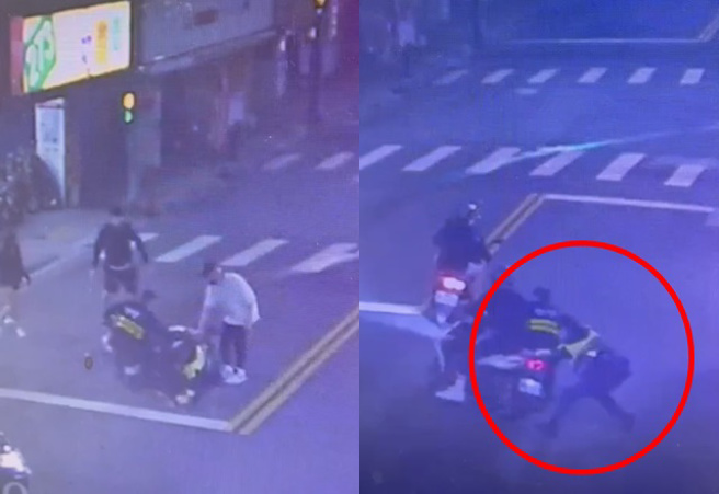 直击国道醉警恶行！酒驾拒检撞伤同事，去年就因酒驾调地死性不改。（高佩琦翻摄）