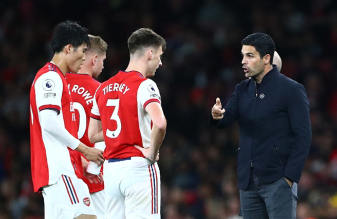 蒂尔尼 和 富安健洋 同时受伤不能上阵，对于阿特塔在防守部署上影响很大（图片来源︰达志影像）