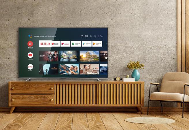 CHIMEI奇美家电R7系列65吋液晶萤幕，搭载Android TV的机种能从Google Play Store下载各种APP，定价3万7900元。（CHIMEI奇美提供）