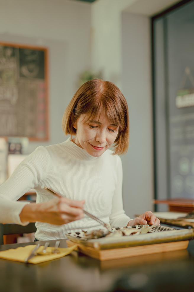 番红花认为，落实绿色饮食不仅友善环境，也能吃得美味又健康。(摄影／庄智渊)