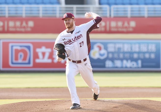 樂天桃猿霸林爵先發8局無失分奪勝。（樂天桃猿提供）