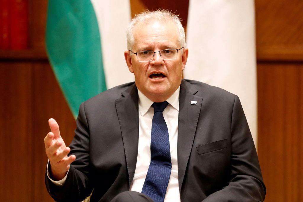 澳洲总理莫里森（Scott Morrison）今天宣布5月21日举行大选，在历经水患、野火与疫情所扰的3年之后，展开捍卫政权之战。图／路透社(photo:ChinaTimes)