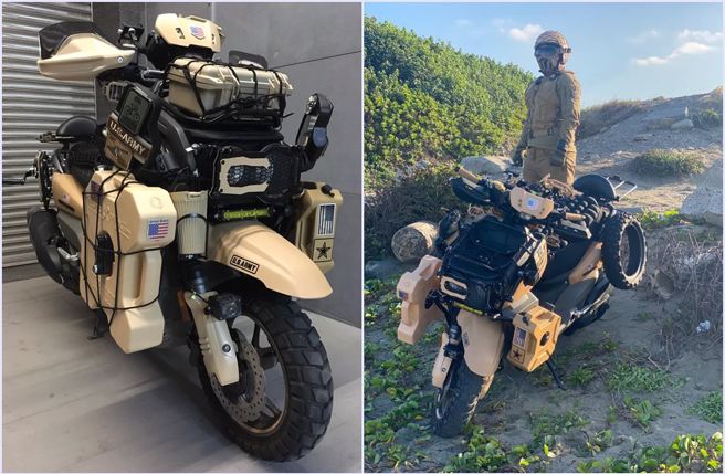 一名车友表示愿提供机车免费道路救援，不过他超狂的救援车曝光，震撼万名网友。（翻摄脸书社团《骑车环岛趣》）